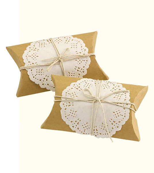 brown kraft pillow boxes