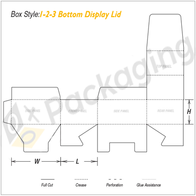 1-2-3 BOTTOM DISPLAY LID Boxes