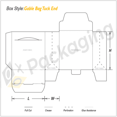 Custom Gable Bag Tuck End Boxes