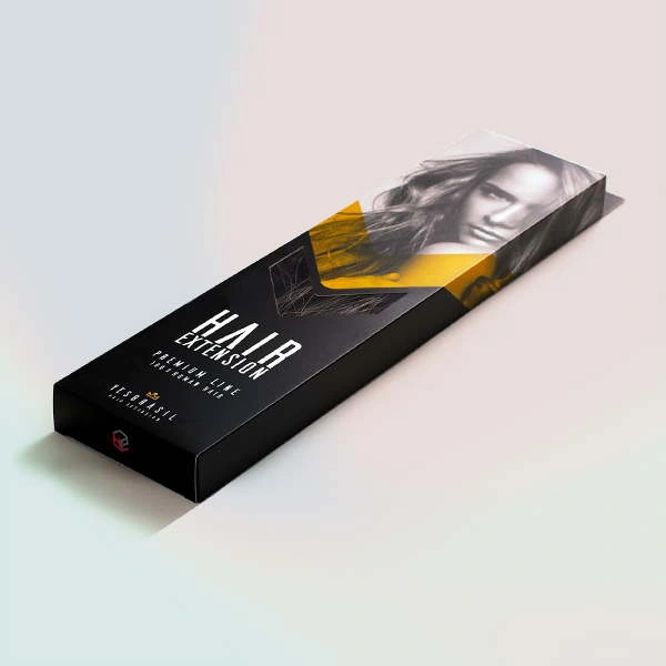 Custom Printed Matte Black Hair Extension Boxes