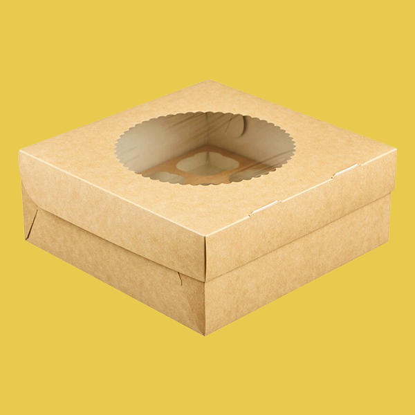 cardboard boxes with window lids