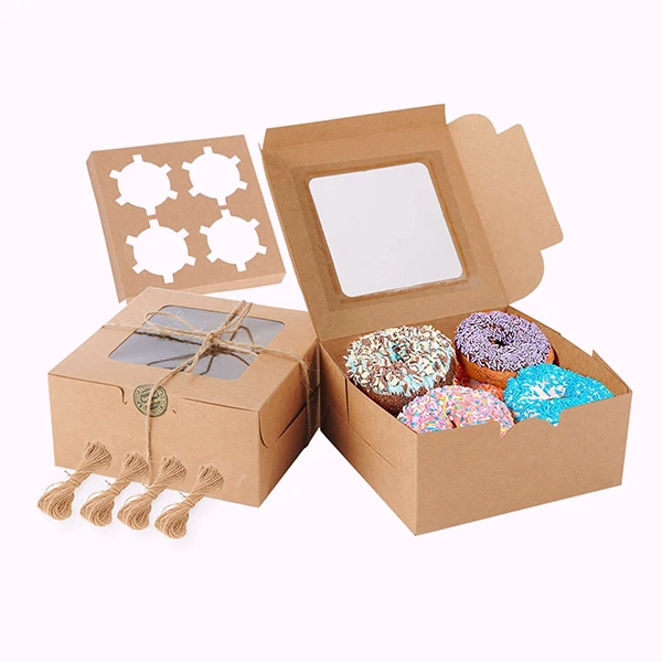 custom brown bakery box