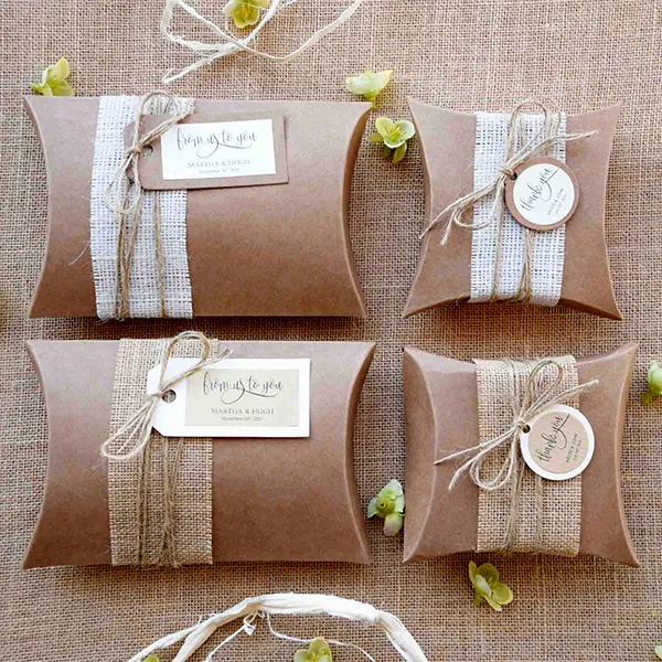 Custom Kraft Paper Gift Pillow Packaging Boxes