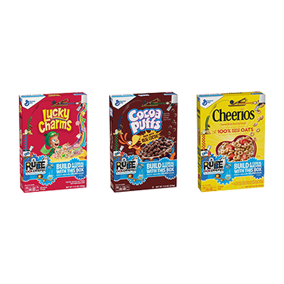 Custom Printed Rube Goldberg Cereal Boxes