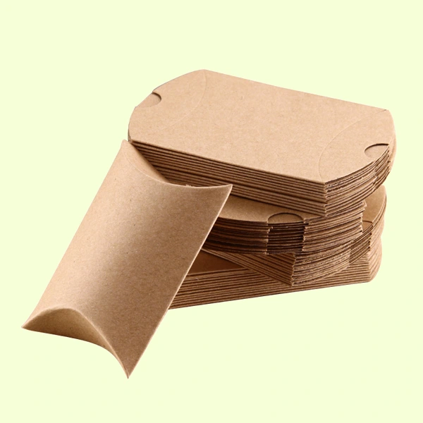 Custom Printed Kraft Paper Pillow Boxes