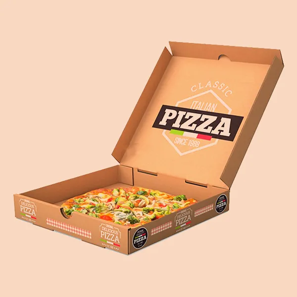 Custom Printed Kraft Pizza Packaging Boxes