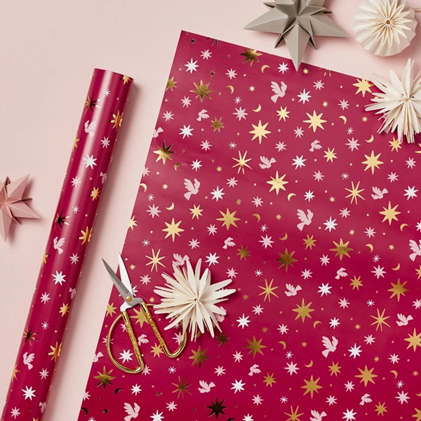 pink christmas wrapping paper