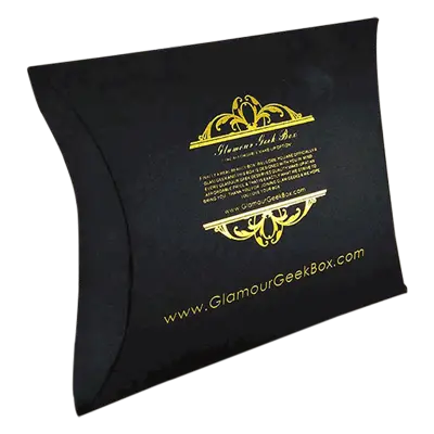 Printed Black Pillow Boxes