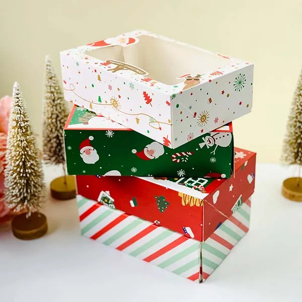 Custom Printed Christmas Cake Packaging Boxes